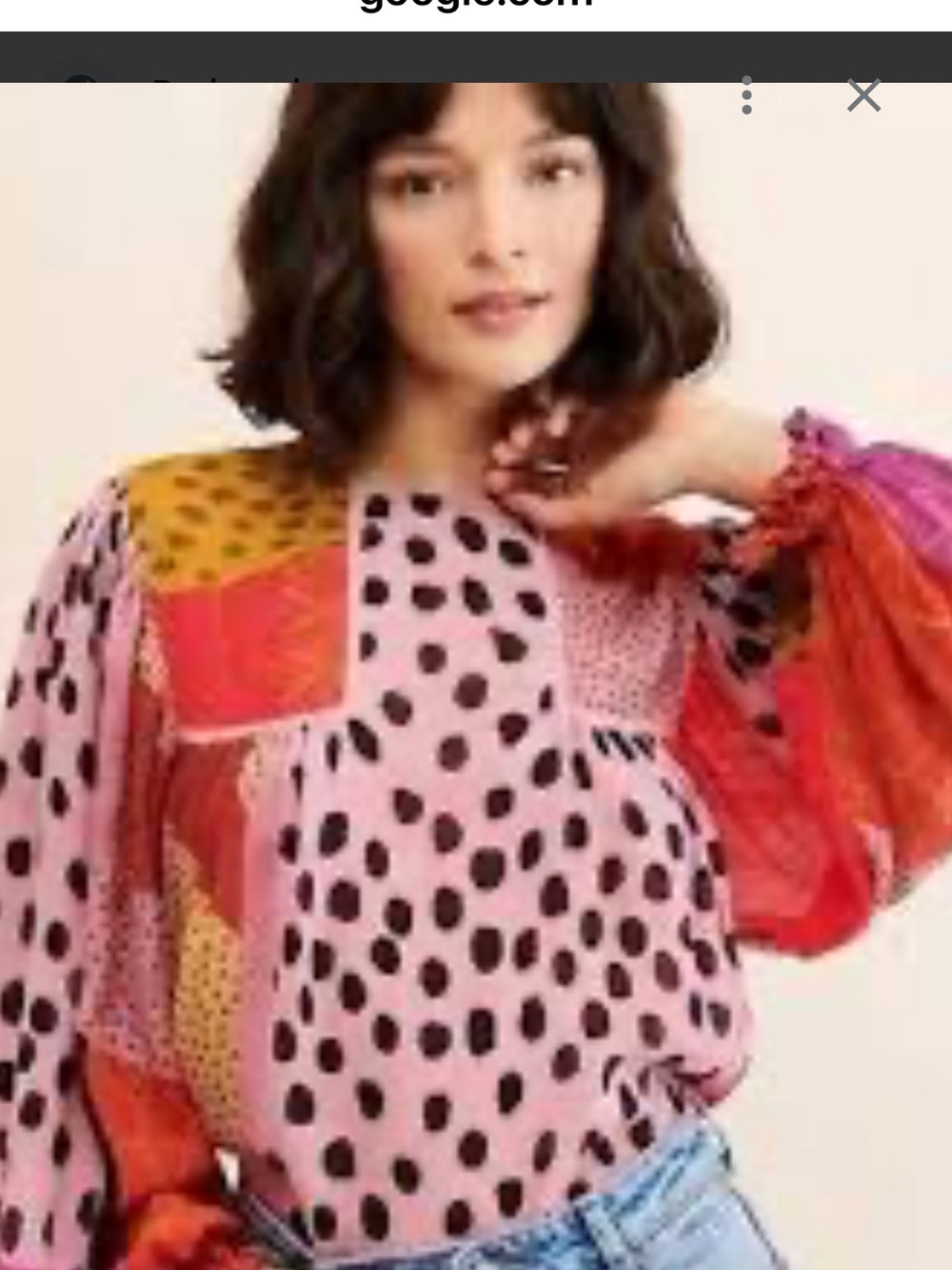 Anthropologie Bl-nk London Miranda Patchwork Peasant Blouse Boho Spot [Insert Si